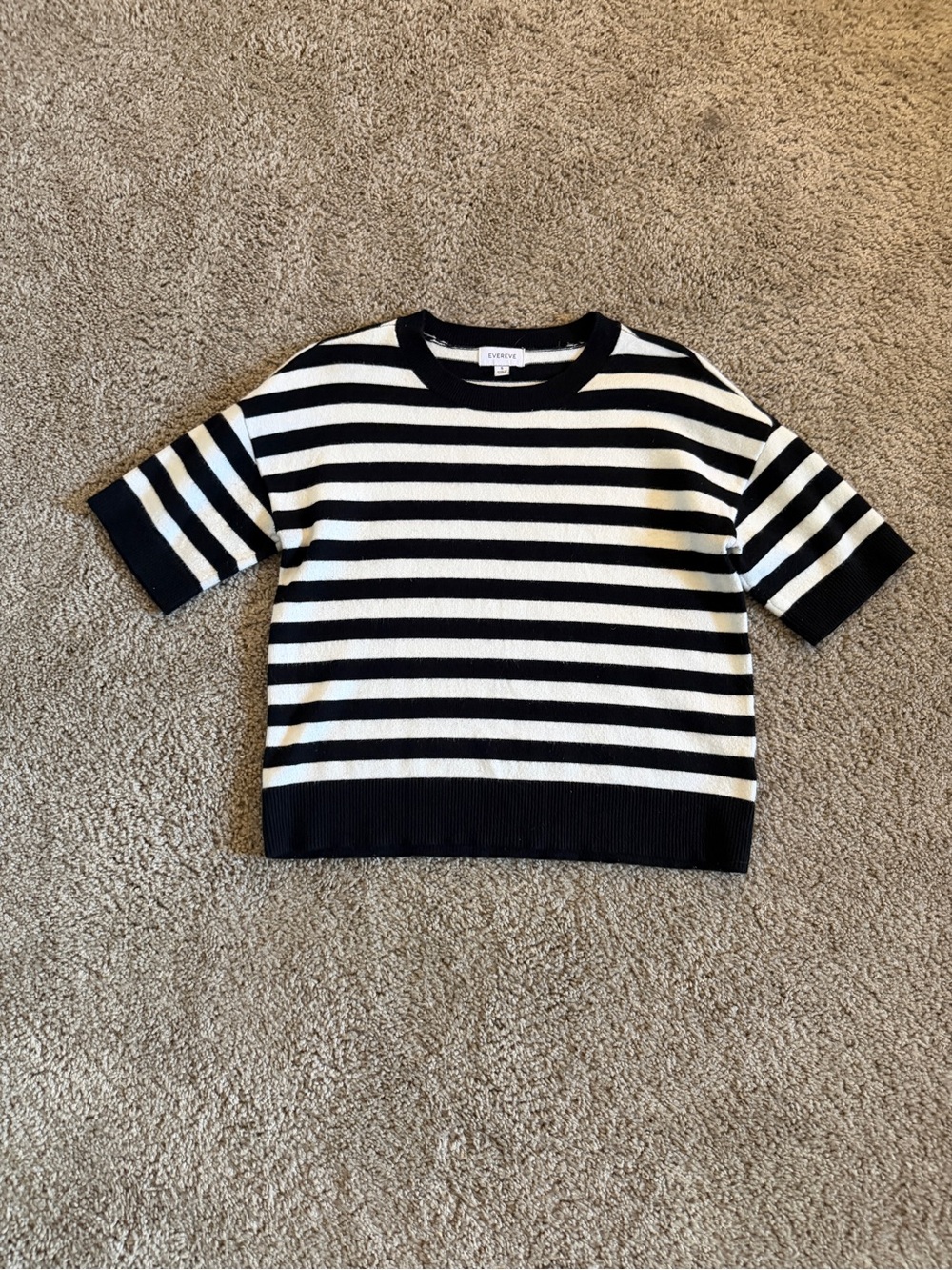 Evereve Lily Drop Shoulder Cotton Sweater T-Shirt Striped